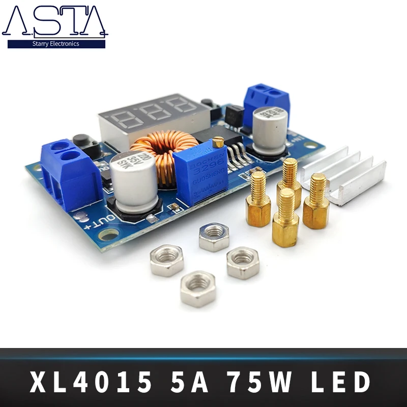 5A High power 75W DC-DC adjustable step-down module+LED Voltmeter Power supply module
5A High power 75W DC-DC adjustable step-down module+LED Voltmeter Power supply module