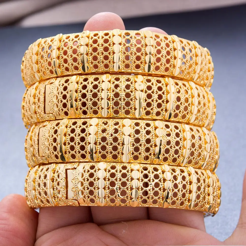New 24K 4Pcs/lot Luxury Gold Color Bangles For Women Girls Ethiopian African Dubai Bangles Bracelet Party wedding Jewelry Gifts
New 24K 4Pcs/lot Luxury Gold Color Bangles For Women Girls Ethiopian African Dubai Bangles Bracelet Party wedding Jewelry Gifts