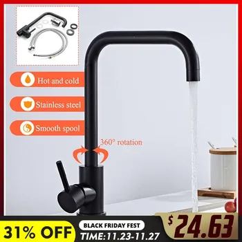 Black Stainless Steel Kitchen Faucet Kitchen Sink Water Tap Hot and Cold Single Handle Tap 360 Rotation Kitchen Shower Faucet
Black Stainless Steel Kitchen Faucet Kitchen Sink Water Tap Hot and Cold Single Handle Tap 360 Rotation Kitchen Shower Faucet