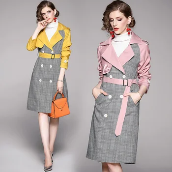Winter new high-end lacing double-breasted stitching windbreaker jacket female
Winter new high-end lacing double-breasted stitching windbreaker jacket female