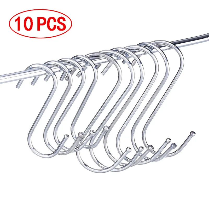 10pcs S Shaped Hooks Stainless Steel Multi-functional Railing S Hanger Hook Clasp Home Kitchen Bathroom Storage Organizer Tools
10pcs S Shaped Hooks Stainless Steel Multi-functional Railing S Hanger Hook Clasp Home Kitchen Bathroom Storage Organizer Tools