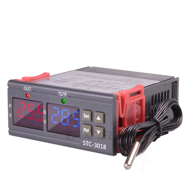STC-3018 Digital Temperature Controller 12V 24V 220V 10A C/F Thermostat Relay Thermoregulator Heating Cooling Digital Display
STC-3018 Digital Temperature Controller 12V 24V 220V 10A C/F Thermostat Relay Thermoregulator Heating Cooling Digital Display