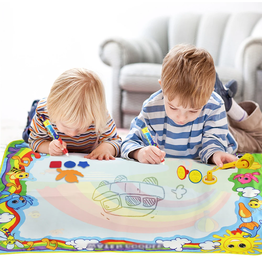 120*90cm Big Size Rainbow Magic Water Drawing Mat & 4 Pens & Stamp Set Children Present Educational Learning Toys for Kids
120*90cm Big Size Rainbow Magic Water Drawing Mat & 4 Pens & Stamp Set Children Present Educational Learning Toys for Kids