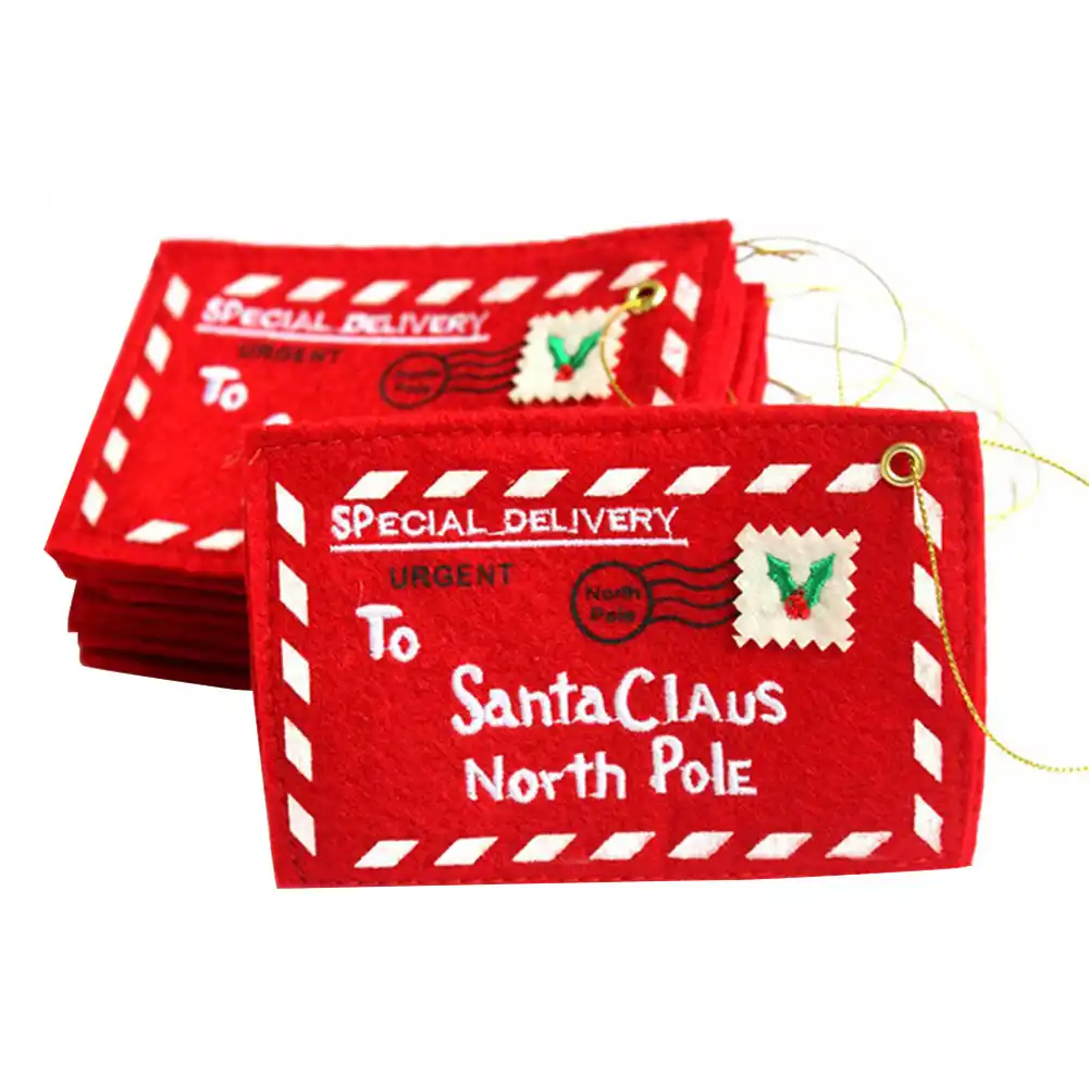 xmas tree hanging card holder santa gift bag red decoration und