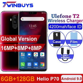 

Ulefone T2 4G Global Mobile Phone 6GB+128GB 6.7" 19:9 Helio P70 Octa-core Face ID NFC/OTG Wireless Charge Android 9.0 Smartphone