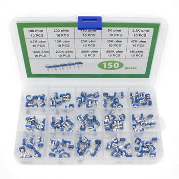 150pcs/set RM065 Trimming Potentiometer Variable Resistors Assorted Kit Electronic Diy Kit 15 Values Each 10pcs with box
150pcs/set RM065 Trimming Potentiometer Variable Resistors Assorted Kit Electronic Diy Kit 15 Values Each 10pcs with box