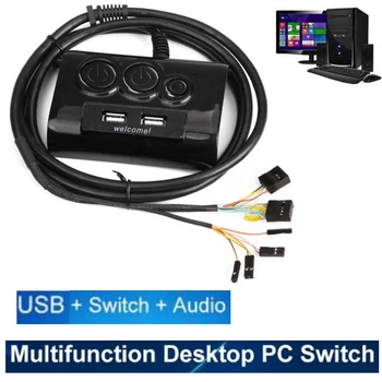 Desktop Computer PC Case Power Supply on/off Reset Button Switch with Double USB and Audio Ports for Office Internet Cafes Home
Desktop Computer PC Case Power Supply on/off Reset Button Switch with Double USB and Audio Ports for Office Internet Cafes Home
