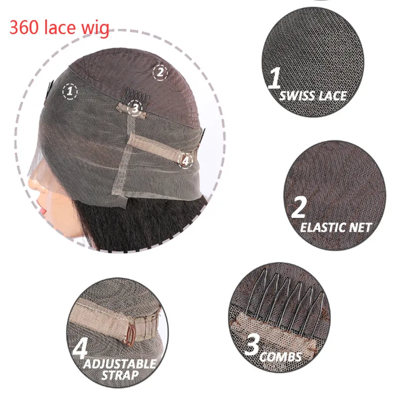 Water Wave Wig 360 Lace Frontal Human Hair Wig Remy Wet and Wavy Wig Glueless Wigs for Black Women 250Density