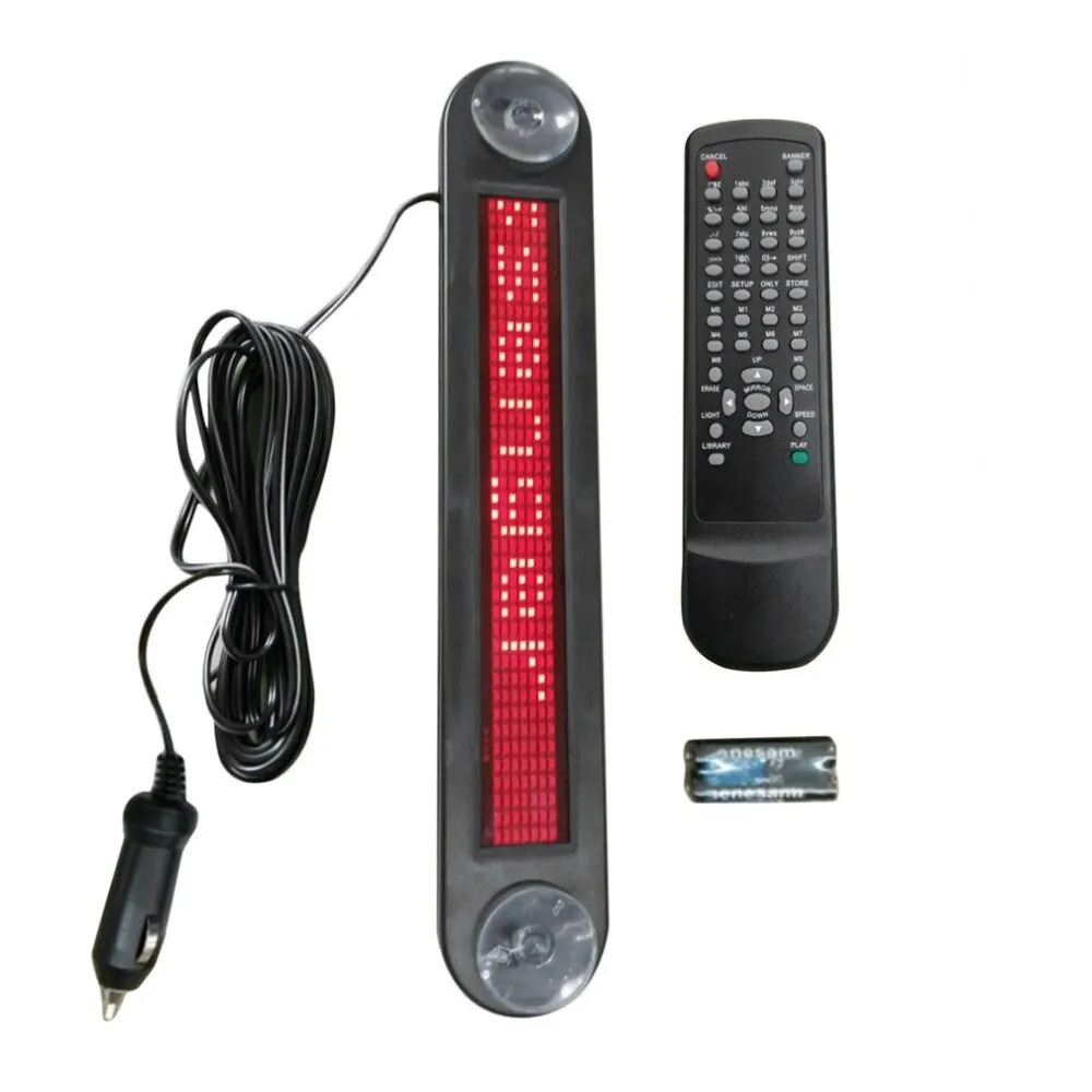 

12V LED Car Sign Programmable Scrolling Red Message Sign Board With Remote Control Mini Advertising LED Screen 7x40 Dots