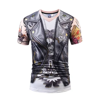 Creative 3D digital printing men's Short Sleeve T-Shirt Top, fake two Tattoo Skull short sleeve t-shirt men's casual top
Creative 3D digital printing men's Short Sleeve T-Shirt Top, fake two Tattoo Skull short sleeve t-shirt men's casual top