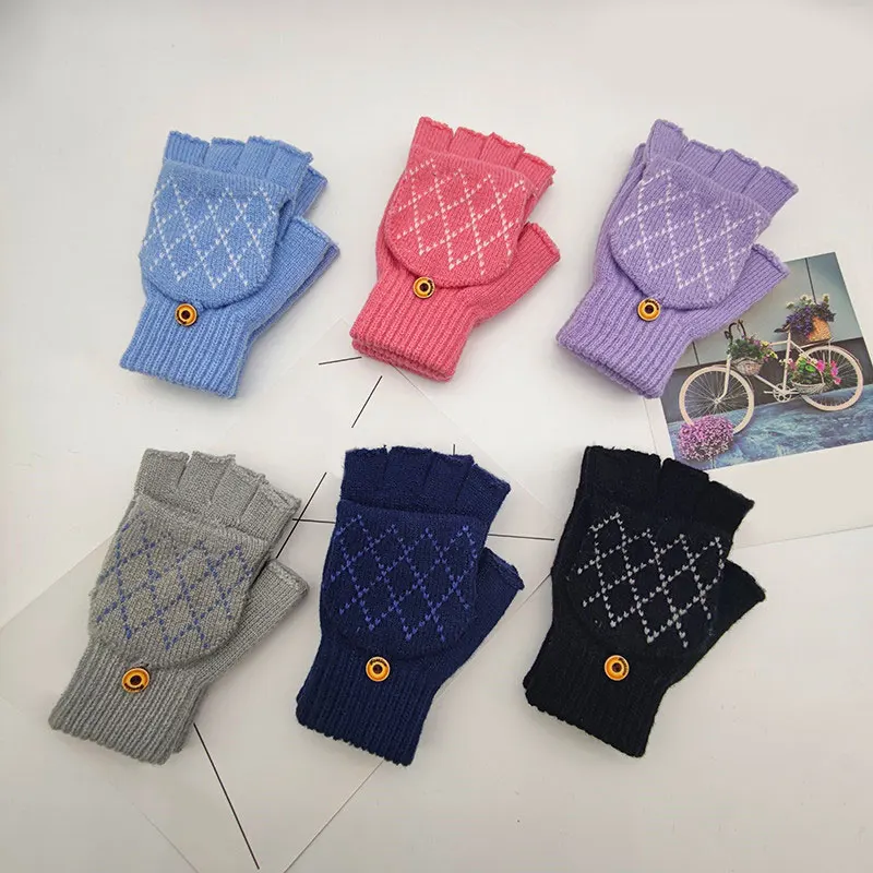 Women Knitted Gloves Hand Warmer Fingerless Gloves Flipped Cover Wool Half Geometric Patterns Solid Color Flip Gloves 1 Pairs
Women Knitted Gloves Hand Warmer Fingerless Gloves Flipped Cover Wool Half Geometric Patterns Solid Color Flip Gloves 1 Pairs