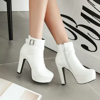 Fashion Platofrm Women Boots Square High Heel Ankle Boots Round Toe Zipper Autumn Winter Plush Woman Shoes Black White
Fashion Platofrm Women Boots Square High Heel Ankle Boots Round Toe Zipper Autumn Winter Plush Woman Shoes Black White