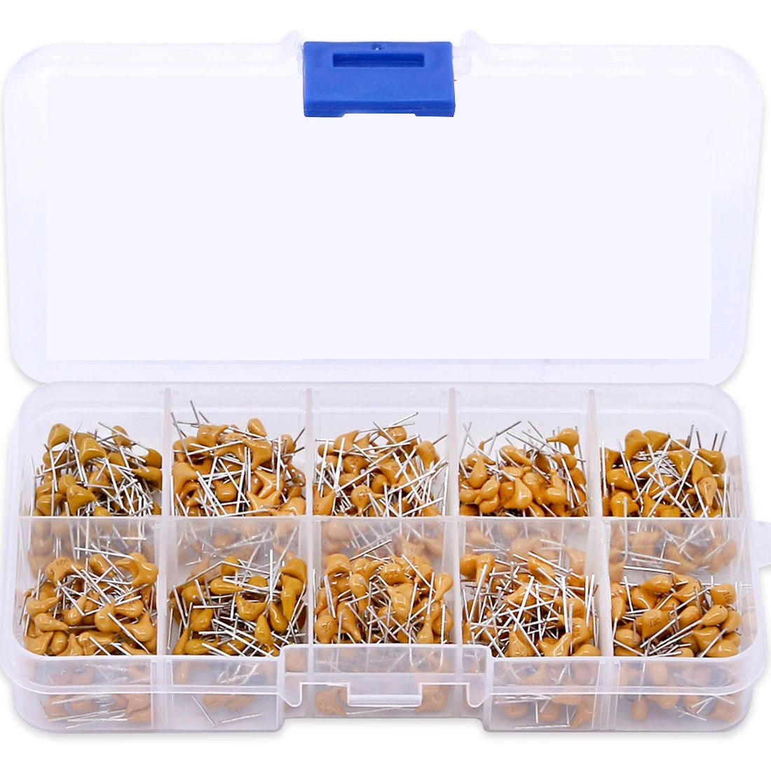 500Pcs/lot 10Values Electrolytic Capacitor Assortment Kit 0.1uF-10uF Monolithic Multi-Layer Ceramic Capacitors with Storage Box
500Pcs/lot 10Values Electrolytic Capacitor Assortment Kit 0.1uF-10uF Monolithic Multi-Layer Ceramic Capacitors with Storage Box
