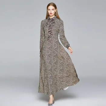 Design Runway Maxi Dress Women Autumn Winter Loose Plus Size Leopard Print Vintage Dresses All-match Slim Elegant Dress Vestidos
Design Runway Maxi Dress Women Autumn Winter Loose Plus Size Leopard Print Vintage Dresses All-match Slim Elegant Dress Vestidos