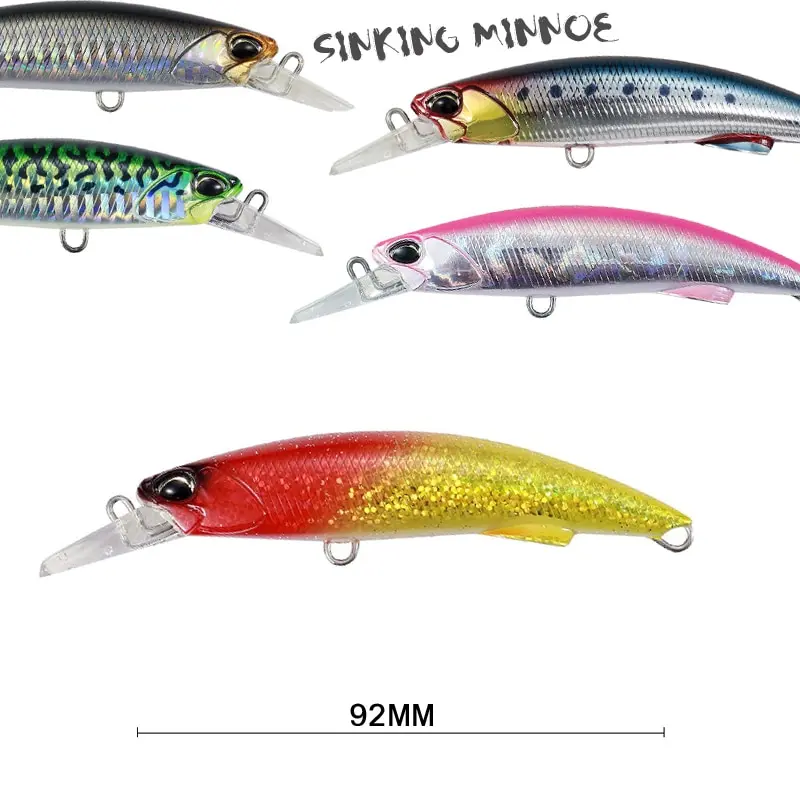 

NEW Minnow 92mm 40g fishing lures swimbait ice fish crankbait whopper plopper Sink bass deep diving lure bait sea tackle pesca