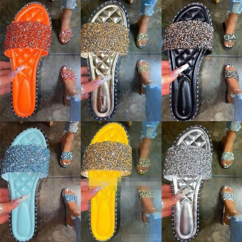 2020 New Hot Sale Women's Summer Slippers Flat Sandals Outdoor Beach Shoes Rhinestones Bling Open Toe Fashion Shoes 35-43
2020 New Hot Sale Women's Summer Slippers Flat Sandals Outdoor Beach Shoes Rhinestones Bling Open Toe Fashion Shoes 35-43