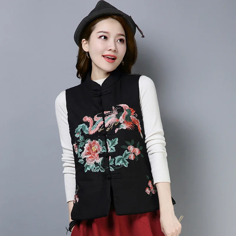 2019 Winter New Style Ethnic-Style Cotton Linen Frog Embroidered Vest Dissection Has in Thick Cotton-padded Clothes Small Coat
2019 Winter New Style Ethnic-Style Cotton Linen Frog Embroidered Vest Dissection Has in Thick Cotton-padded Clothes Small Coat