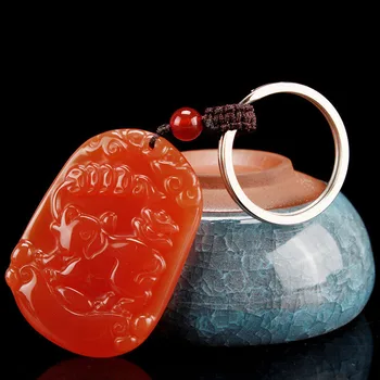 Open light natural red agate gold pig wang transport car key fob bag hanging zodiac pig pendant transfer Yupei send certificate
Open light natural red agate gold pig wang transport car key fob bag hanging zodiac pig pendant transfer Yupei send certificate