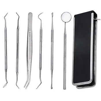 6 Pcs Dental Tool Dentist Teeth Clean Hygiene Explorer Scaler Mirror Tweezers Leather Case*
6 Pcs Dental Tool Dentist Teeth Clean Hygiene Explorer Scaler Mirror Tweezers Leather Case*