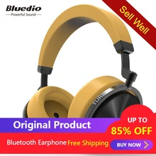 Bluedio T5S Active Noise Cancelling Draadloze Bluetooth Hoofdtelefoon Draagbare Headset met microfoon voor alle telefoons(China)
