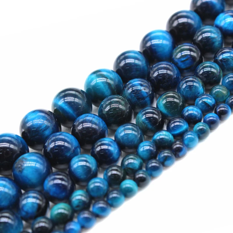 

Wholesale AAA+ Natural Blue Tiger Eye Gem Stone Round Beads For Jewelry Making DIY Bracelet Necklace 4/6/8/10/12 mm Strand 15''