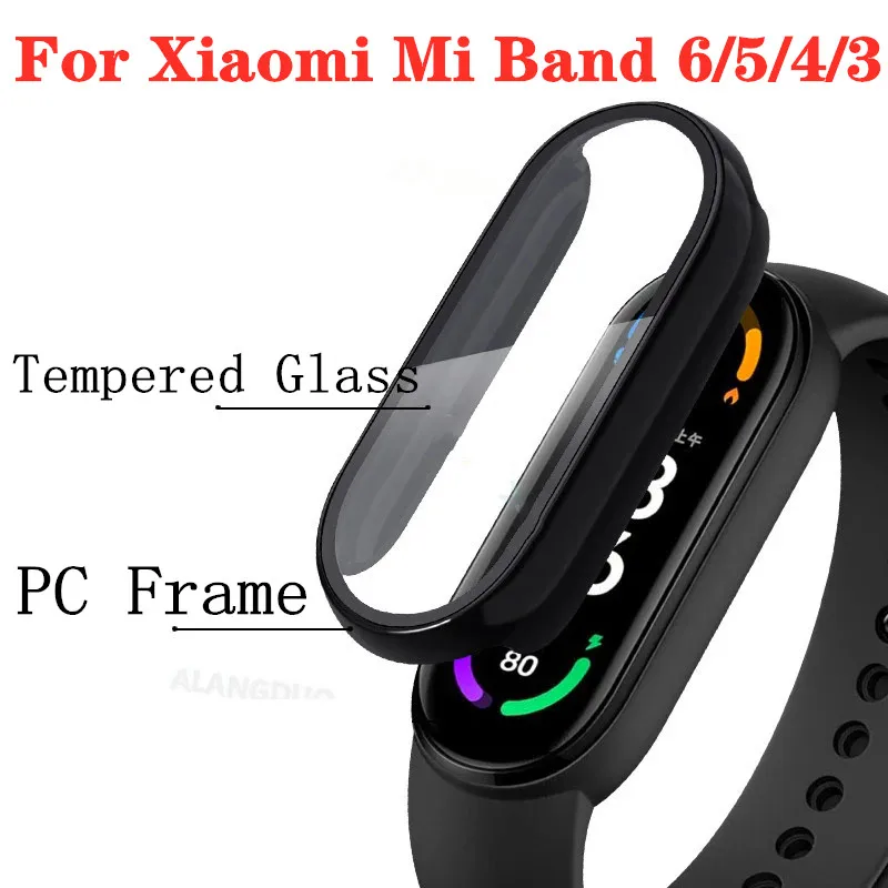 Защитный чехол для Mi Band 6 Xiaomi 5 4 3 с рамкой и стекло band mi6 band6 защита экрана |