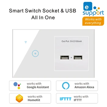 Dual USB Smart EU UK Wall Switch,Tuya Smartlife APP 13A Port Power Electrical Adapter Outlets Panel Universal Plug
Dual USB Smart EU UK Wall Switch,Tuya Smartlife APP 13A Port Power Electrical Adapter Outlets Panel Universal Plug