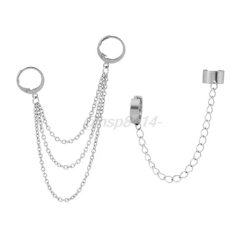 Korean Fashion Hip Hop Chain Earrings Titanium Steel Chain Threader Drop Cuff Double Chain Piercing Earrings Unisex Jewelry
Korean Fashion Hip Hop Chain Earrings Titanium Steel Chain Threader Drop Cuff Double Chain Piercing Earrings Unisex Jewelry