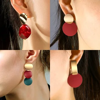 New Statement Drop Earrings For Women Fashion Gold Earrings Acrylic Geometric Red Dangle Earring 2019 Wedding Brinco Jewelry
New Statement Drop Earrings For Women Fashion Gold Earrings Acrylic Geometric Red Dangle Earring 2019 Wedding Brinco Jewelry