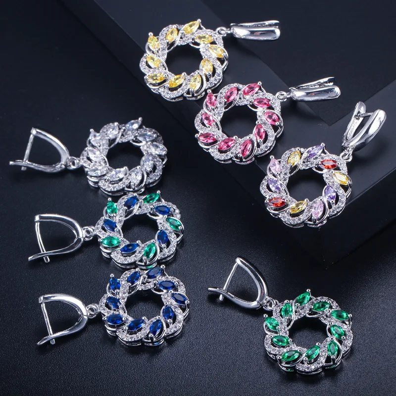 Multicolor Round Flower Hoop Earring For Women Silver Christmas Earrings Brincos Vintage Statement Earings Fashion Jewelry
Multicolor Round Flower Hoop Earring For Women Silver Christmas Earrings Brincos Vintage Statement Earings Fashion Jewelry