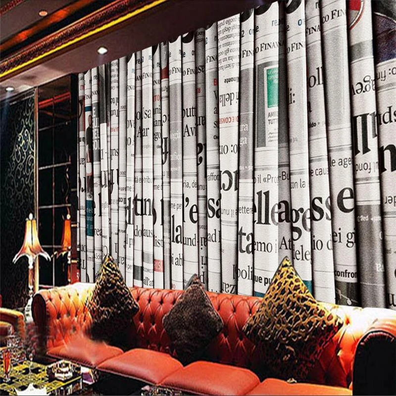 Beibehang-3D-retro-newspaper-background-wall-custom-large-mural-green-silk-cloth-wallpaper-papel-de-parede (2)