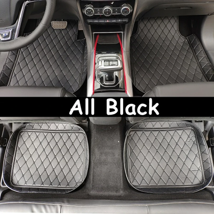 UNIVERSAL CAR FLOOR MATS BLACK WITH RED TRIM FOR FORD FOCUS FIESTA MONDEO KA