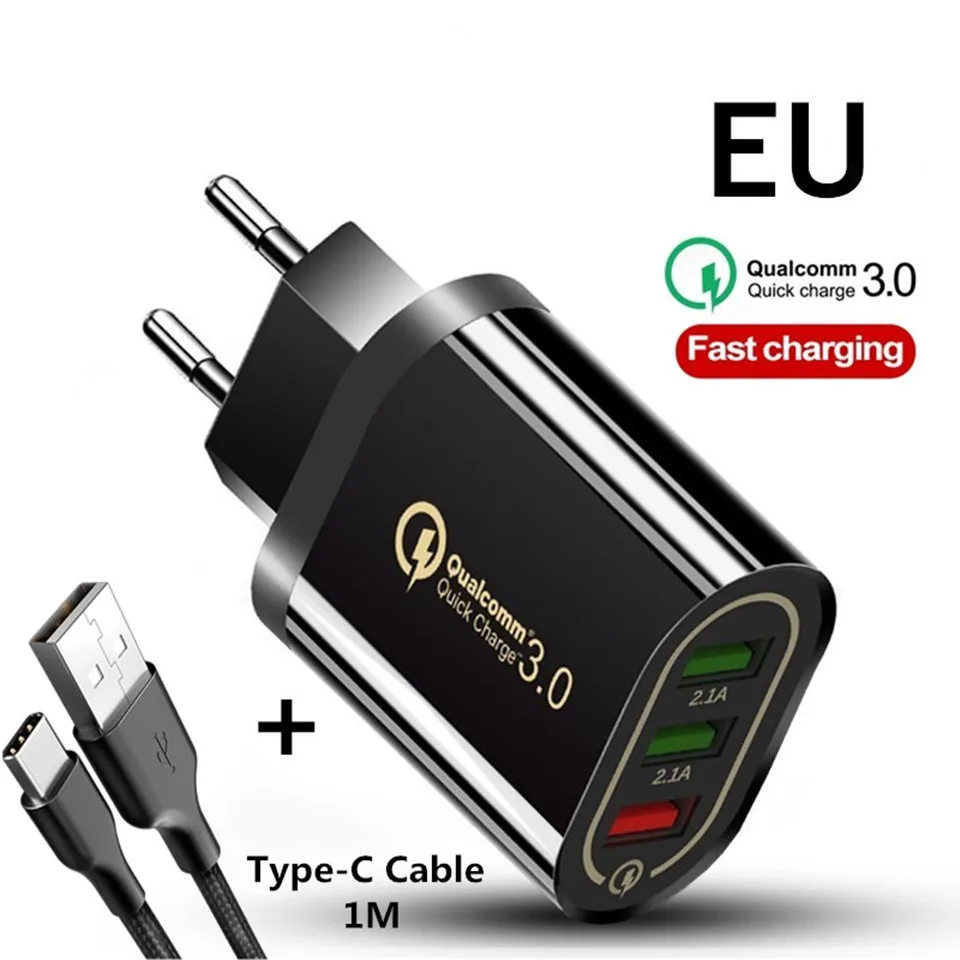 Quick Charger QC 3.0 3 Port USB Charger EU/US 5V/3A Fast Charging For iphone Huawei Samsung Redmi Xiaomi Mobile Phone Adapter
Quick Charger QC 3.0 3 Port USB Charger EU/US 5V/3A Fast Charging For iphone Huawei Samsung Redmi Xiaomi Mobile Phone Adapter