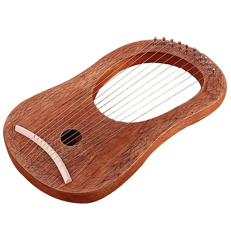 10 String Wooden Lyre Harp Metal Strings Mahogany Solid Wood String Instrument with Tuning Wrench
10 String Wooden Lyre Harp Metal Strings Mahogany Solid Wood String Instrument with Tuning Wrench