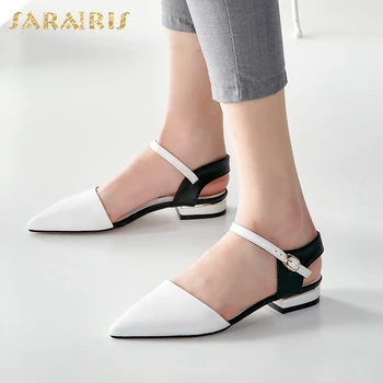 Sarairis New Fashion 2020 Cow Leather Square Heels Summer Sandals Women Shoes Pointed Toe Buckle Strap Casual Shoes Woman
Sarairis New Fashion 2020 Cow Leather Square Heels Summer Sandals Women Shoes Pointed Toe Buckle Strap Casual Shoes Woman