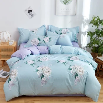 

Chinese Flower Pattern Bedding Sets,1.2m 1.5m 1.8m 2.0m Quilt cover,Blue Duvet Cover Pillowcase 3/4pcs,Blanket cover King Size