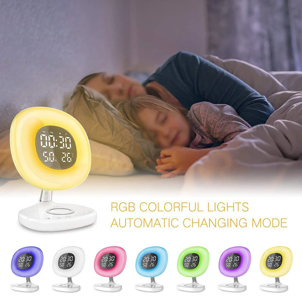 Bedside Wake Up Light Alarm Clock Night Lamp Multifunction Color Changing Sunrise Simulation Portable Wireless Charger Kids
Bedside Wake Up Light Alarm Clock Night Lamp Multifunction Color Changing Sunrise Simulation Portable Wireless Charger Kids
