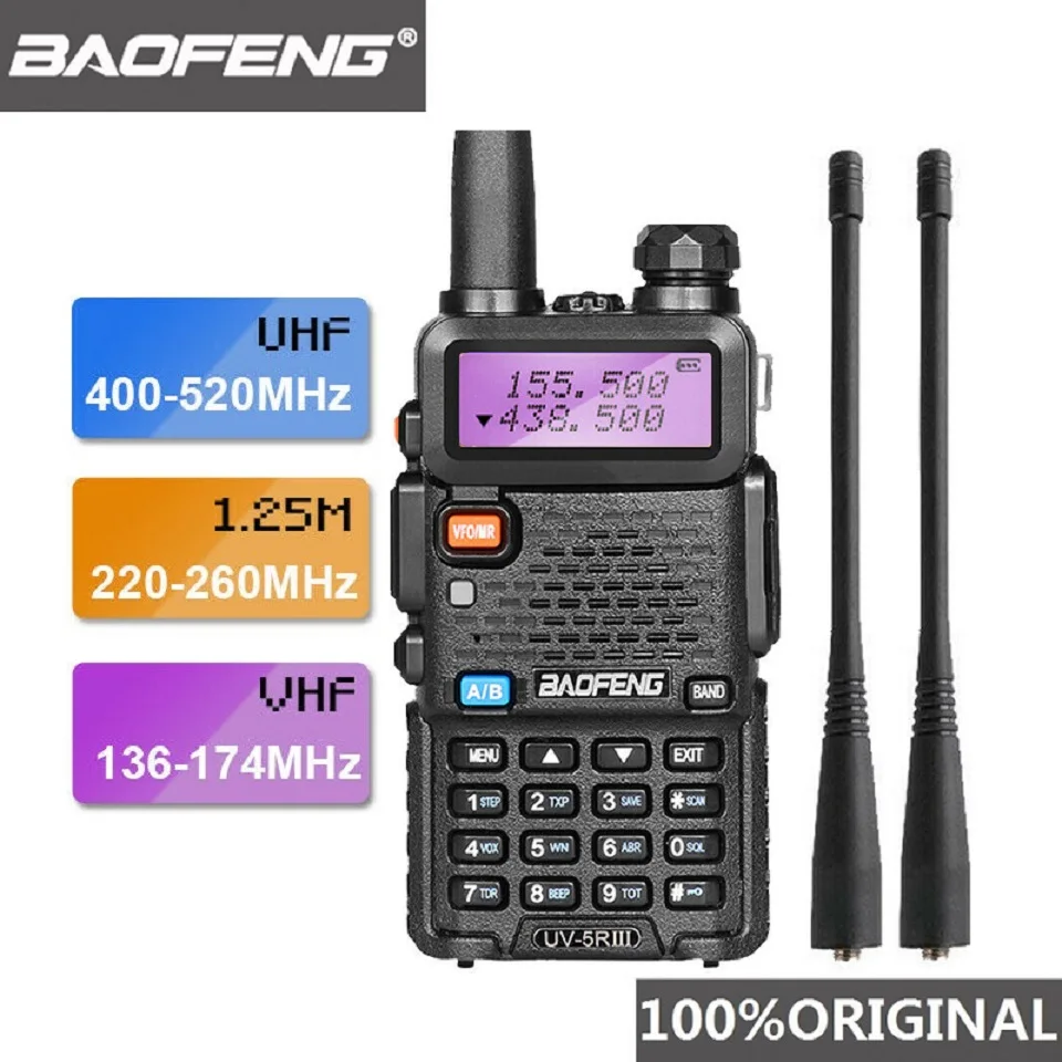 Двухдиапазонная рация Baofeng 2021 III VHF UV-5R-136 МГц/174-220 МГц и UHF 260-400 Любительский