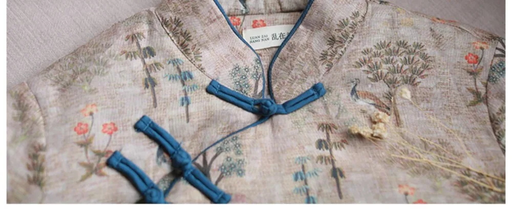 LZJN Long Sleeve Women Chinese Style Dress Stand Collar Vintage Cheongsam 2019 Winter Warm Fleece Qipao High Quality Dress (25)