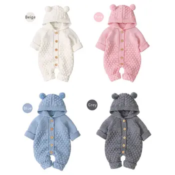 2019 Warm 0-24M Newborn Baby Girls Boys Thick Rompers Knit Solid Long Sleeve Hooded Single Breasted Jumpsuits
2019 Warm 0-24M Newborn Baby Girls Boys Thick Rompers Knit Solid Long Sleeve Hooded Single Breasted Jumpsuits