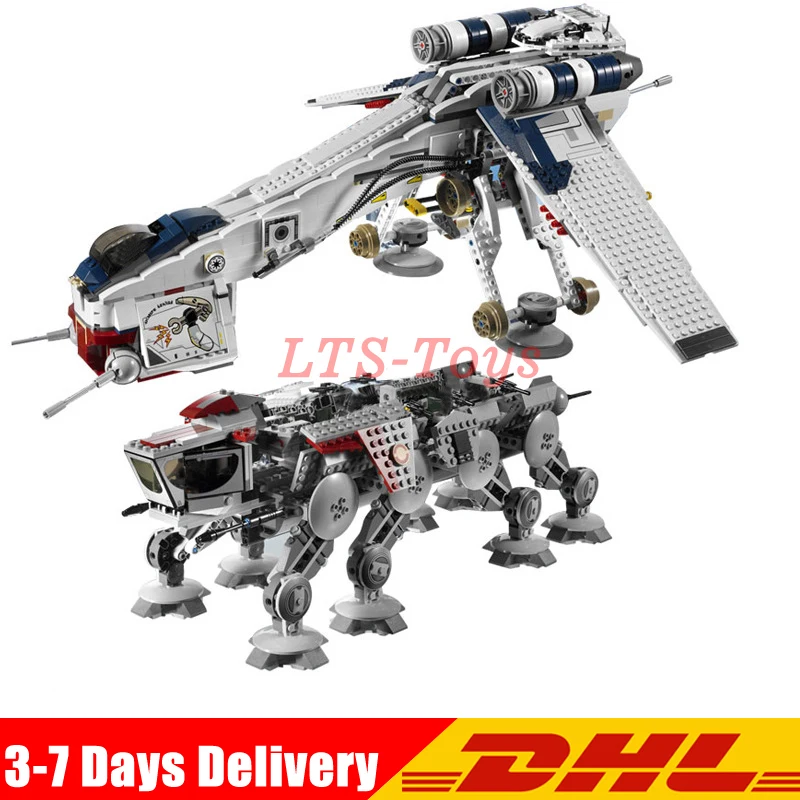 DHL 1788Pcs Star Was The Republic Dropship with AT-OT Walker Set Building Blocks Bricks Toys Compatible Legoinglys 10195 05053
DHL 1788Pcs Star Was The Republic Dropship with AT-OT Walker Set Building Blocks Bricks Toys Compatible Legoinglys 10195 05053