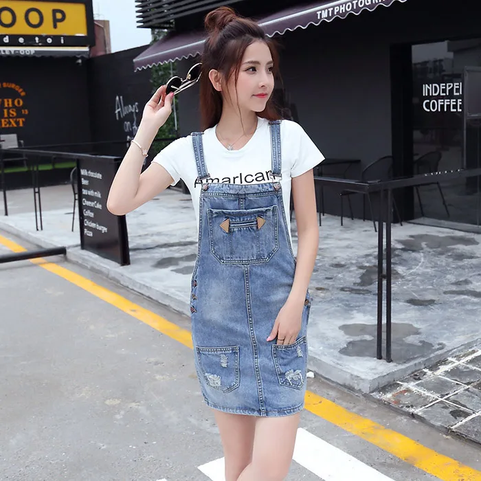 2019 Photo Shoot New Style Korean-style Students by Age Cowboy Strap Dress with Holes Slimming Skirt Women's
2019 Photo Shoot New Style Korean-style Students by Age Cowboy Strap Dress with Holes Slimming Skirt Women's
