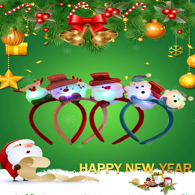 Christmas Headband Luminous Single / Double Santa Claus / Deer/ Snowman Head Button Battery Operated LED Light Glowing
Christmas Headband Luminous Single / Double Santa Claus / Deer/ Snowman Head Button Battery Operated LED Light Glowing