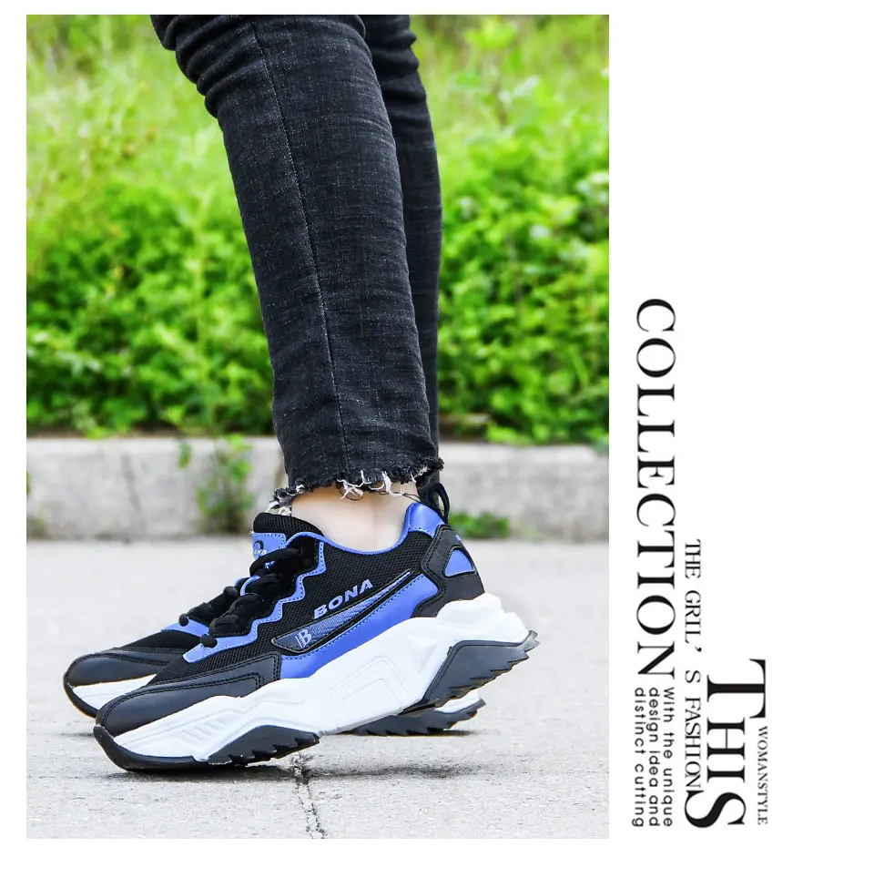 BONA 2020 New Designers Trendy Sneakers Women Jogging Shoes Trainers Lace Up Running Shoes Ladies Sport Shoes Feminimo Footwear BONA 2020 New Designers Trendy Sneakers Women Jogging Shoes Trainers Lace Up Running Shoes Ladies Sport Shoes Feminimo Footwear