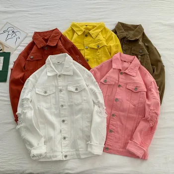 YASUGUOJI New 2019 Hip Hop Pink Denim Jacket Men Streetwear Hole Jeans Jacket Men Red Denim Jacket Men Jaqueta Jeans Masculina 
YASUGUOJI New 2019 Hip Hop Pink Denim Jacket Men Streetwear Hole Jeans Jacket Men Red Denim Jacket Men Jaqueta Jeans Masculina
