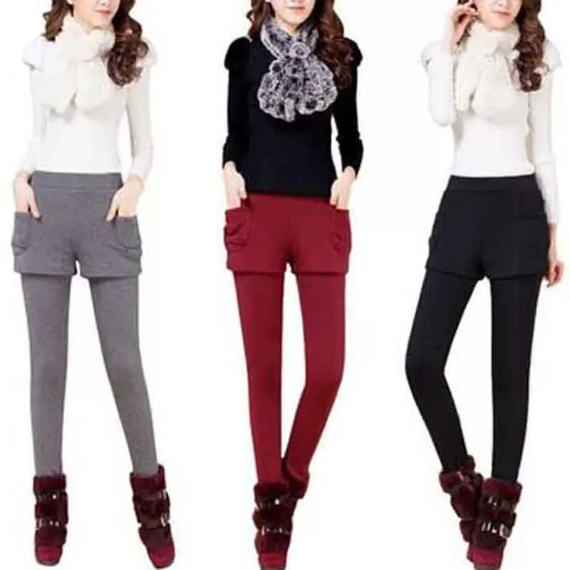 NORMOV Fashion Winter Warm Leggings Women's Pants Fake Two Pieces Plus Velvet Solid Color Mid Waist Skinny Slim Leggings
NORMOV Fashion Winter Warm Leggings Women's Pants Fake Two Pieces Plus Velvet Solid Color Mid Waist Skinny Slim Leggings