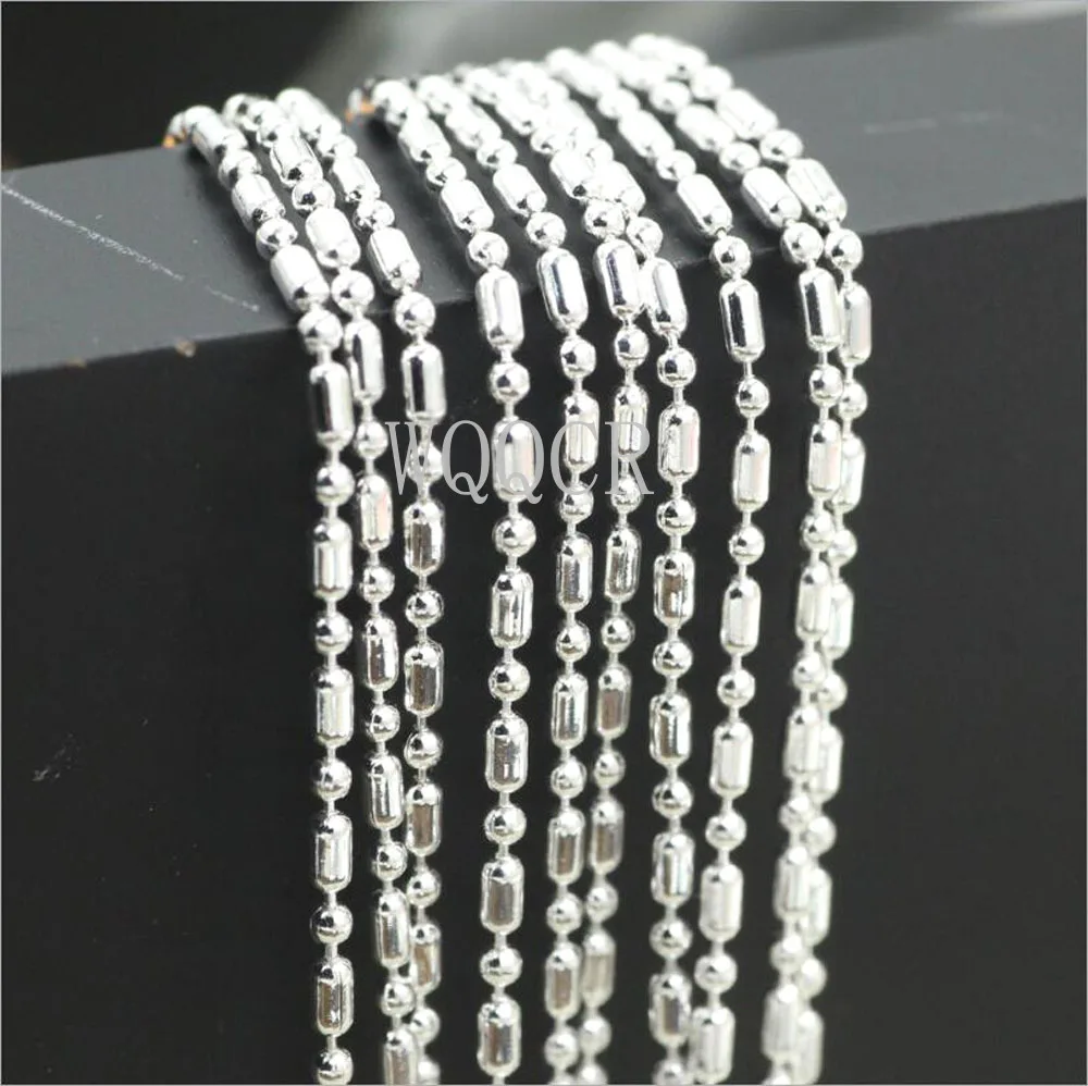 

Wholesale 5PCS Of Bulk 925 Embossed Silver 1.2mm Long Short Ball Chain 16",18" ,20",22",24",26",28",30Inches Applicable Pendant