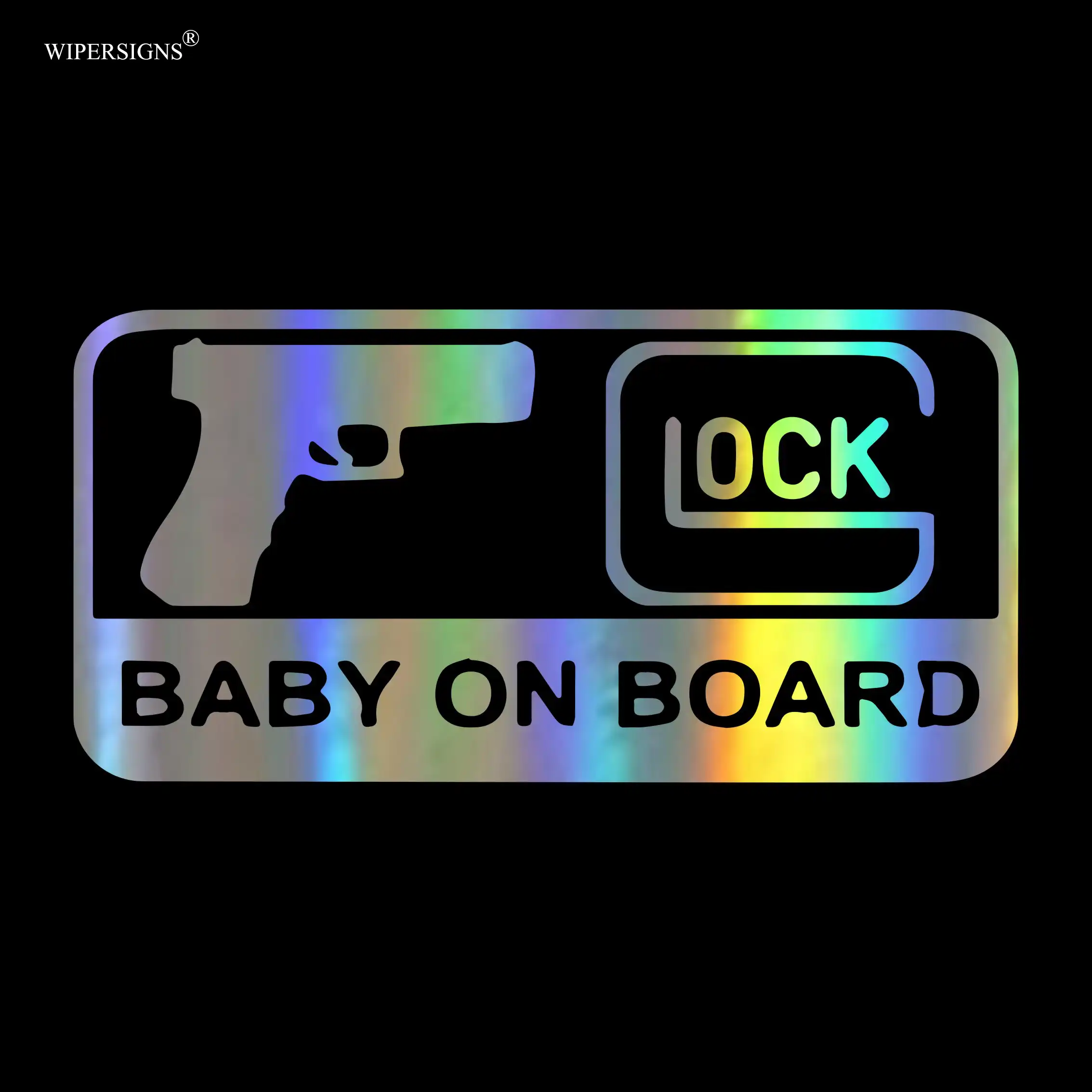 wipersigns glock pistol baby on board car bumper stickers and