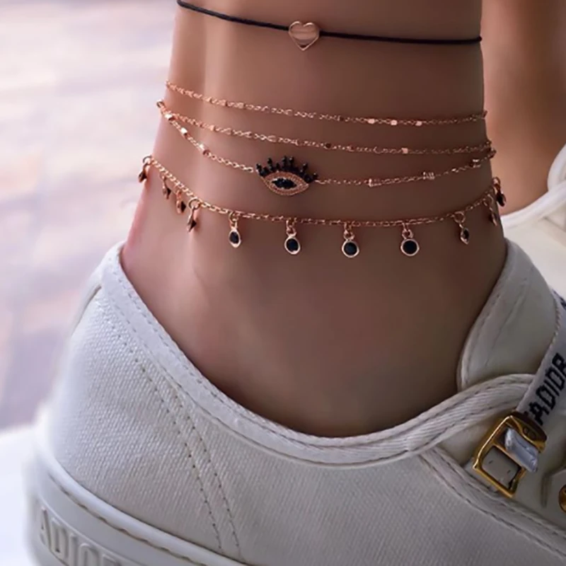 HuaTang Black Crystal Eye Rope Water Drop Boho Anklets for Women Multi-layer Chain Charm Ankle Bracelet Jewelry Tobillera 8330
HuaTang Black Crystal Eye Rope Water Drop Boho Anklets for Women Multi-layer Chain Charm Ankle Bracelet Jewelry Tobillera 8330