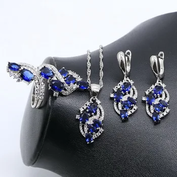 Long Rings 925 Sterling Silver Blue Sapphire Jewelry Sets For Women dangle Earrings Pendants Ring Free shipping 
Long Rings 925 Sterling Silver Blue Sapphire Jewelry Sets For Women dangle Earrings Pendants Ring Free shipping